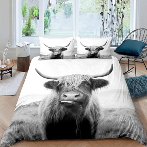 Highland Cow Bedding Set Bed Sheets Spread Comforter Duvet Cover Bedding Sets