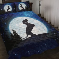 Dachshund Dog Moon Galaxy Quilt Bedding Set