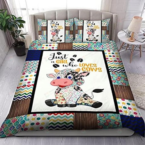 Cow Just Girl Who Loves Cows Bedding Set Bed Sheets Spread Comforter Duvet Cover Bedding Sets