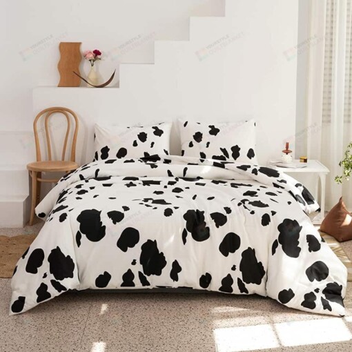 Smoofy Dairy Cow Skin Print Pattern Bedding Set Bed Sheets Spread Comforter Duvet Cover Bedding Sets