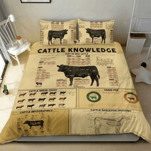 Cow Cattle Knowledge Bedding Set Bed Sheets Spread Comforter Duvet Cover Bedding Sets