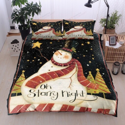 Snowman Cotton Bed Sheets Spread Comforter Duvet Cover Bedding Sets