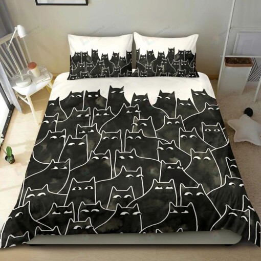 Cat Cotton Bed Sheets Spread Comforter Duvet Cover Bedding Sets