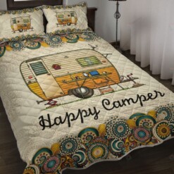 Camping Van Happy Campers Quilt Bedding Set