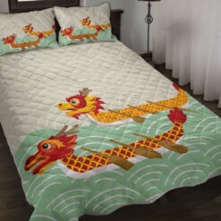 Dragon Boat Quilt Bedding Set