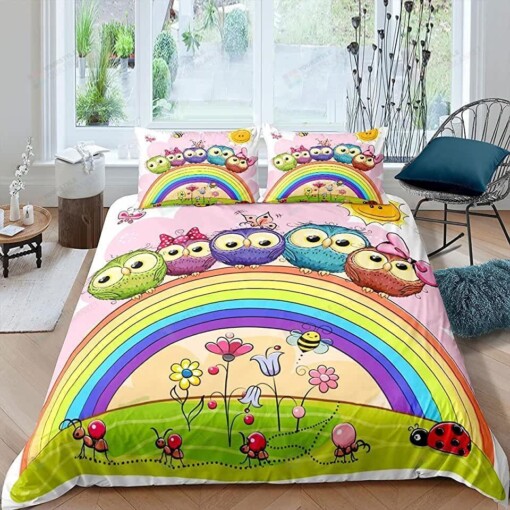 Owl Bed Sheets Spread Duvet Cover Bedding Set