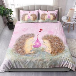 Hedgehogs In Love Bedding Set Bed Sheets Spread Comforter Duvet Cover Bedding Sets