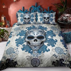 Skull Art Pattern Bedding Set Bed Sheets Spread Comforter Duvet Cover Bedding Sets