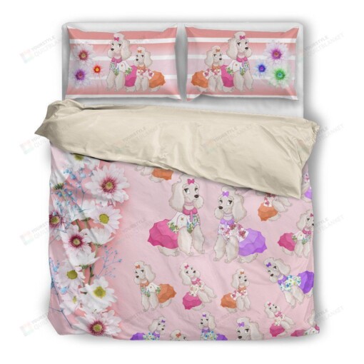 Poodle Cotton Bed Sheets Spread Comforter Duvet Cover Bedding Sets