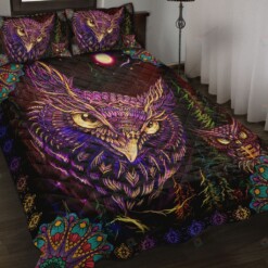 Owl Mandala Quilt Bedding Set