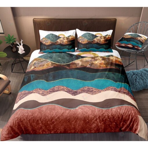 Mountain Landscape Painting Bedding Set Bed Sheets Spread Comforter Duvet Cover Bedding Sets