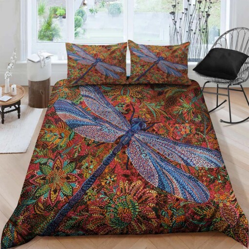 Dragonfly Cotton Bed Sheets Spread Comforter Duvet Cover Bedding Sets