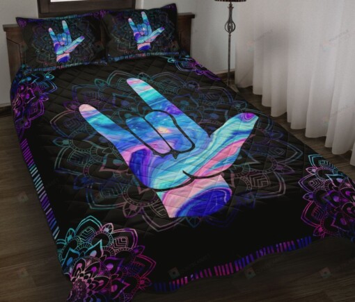 Love Sign Language Quilt Bedding Set