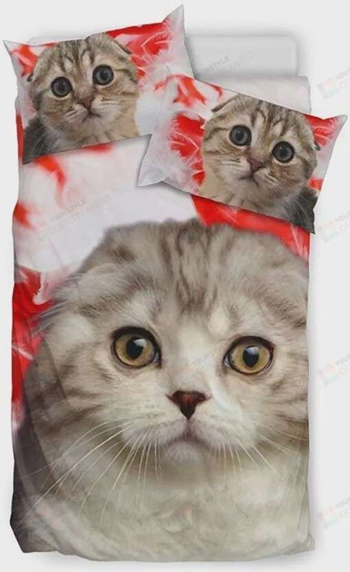 Scottish Fold Cat Print Bedding Set Bed Sheets Spread Comforter Duvet Cover Bedding Sets