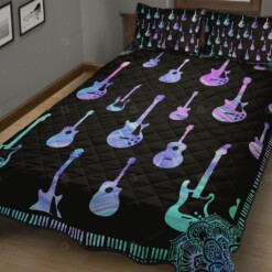 Hologram Guitars Quilt Bedding Set