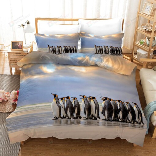 Penguins Bedding Set  Bed Sheets Spread Comforter Duvet Cover Bedding Sets