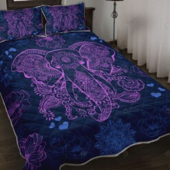 Elephant Mandala Flower Quilt Bedding Set