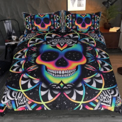 Psychedelic Trippy Skull Duvet Cover Bedding Set
