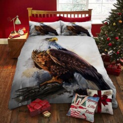 Eagle Standing Paint Bed Sheets Spread Duvet Cover Bedding Sets