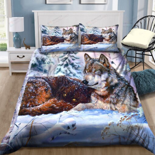Alaskan Tundra Wolf Bedding Set Bed Sheets Spread Comforter Duvet Cover Bedding Sets