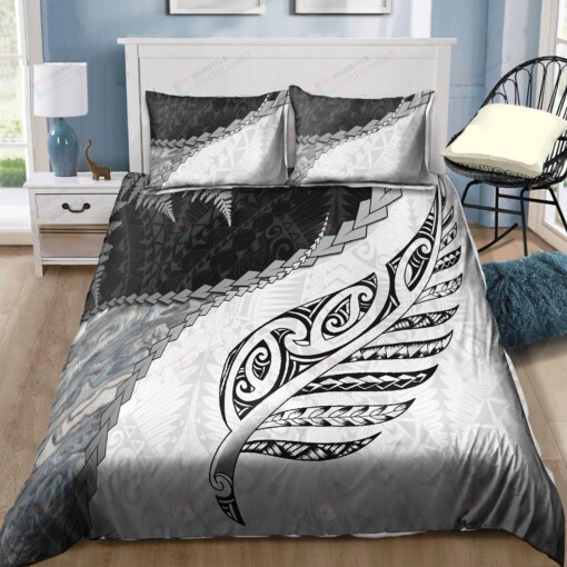 Aotearoa Silver Fern Paua Shell Bedding Set Bed Sheets Spread Comforter Duvet Cover Bedding Sets