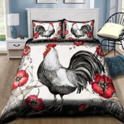 Rooster Vintage Love Bedding Set Cotton Bed Sheets Spread Comforter Duvet Cover Bedding Sets