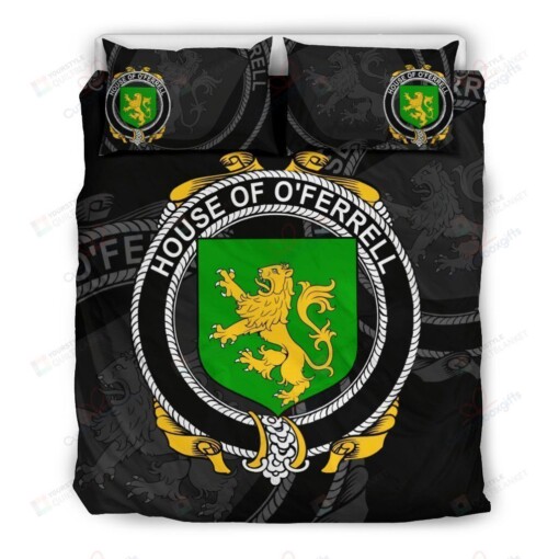 Farrell Family Crest Shamrock Bedding Set (Duvet Cover & Pillow Cases)