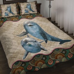 Dolphin cute - Vintage Mandala Quilt Bedding Set