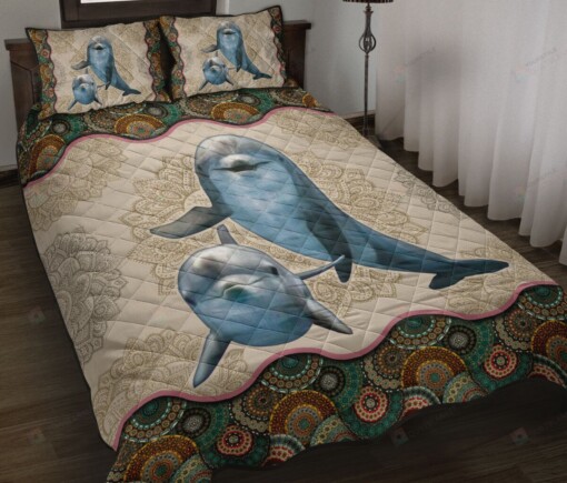 Dolphin cute - Vintage Mandala Quilt Bedding Set