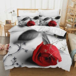 Rose Cotton Bed Sheets Spread Comforter Duvet Cover Bedding Sets