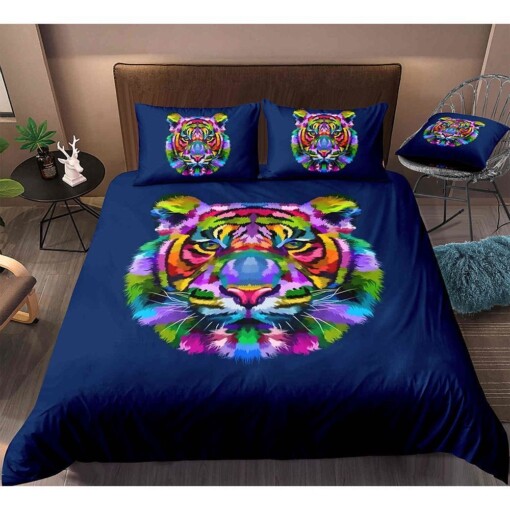 Colorful Tiger Pattern Bedding Set Bed Sheets Spread Comforter Duvet Cover Bedding Sets