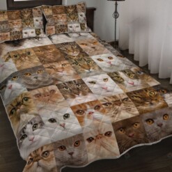 Cat Face Quilt Bedding Set