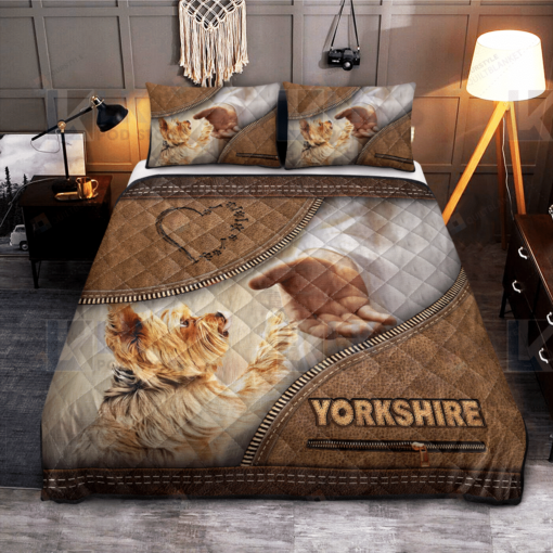 Yorkshire Terrier God Hand Quilt Bedding Set