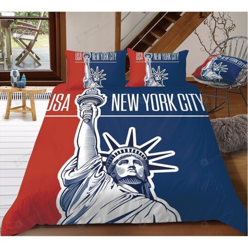 Statue Of Liberty New York City Bedding Set Bed Sheets Spread Comforter Duvet Cover Bedding Sets