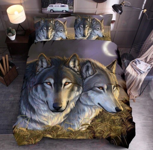 Wolf Couple Bedding Set Bed Sheets Spread Comforter Duvet Cover Bedding Sets