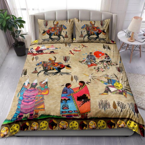 Native Americans Vintage Bedding Set Bed Sheets Spread Comforter Duvet Cover Bedding Sets