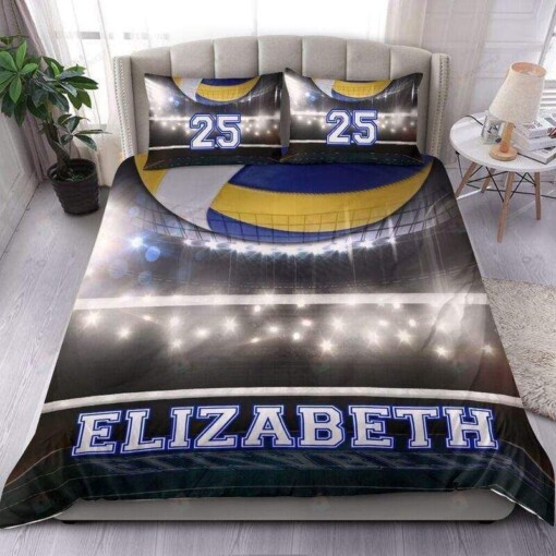 Volleyball Court Personalized Custom Name Duvet Cover Bedding Set