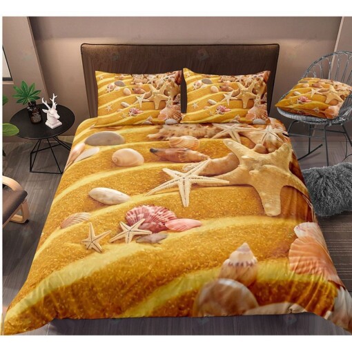 Seashell Starfish On The Beach Bedding Set Bed Sheets Spread Comforter Duvet Cover Bedding Sets