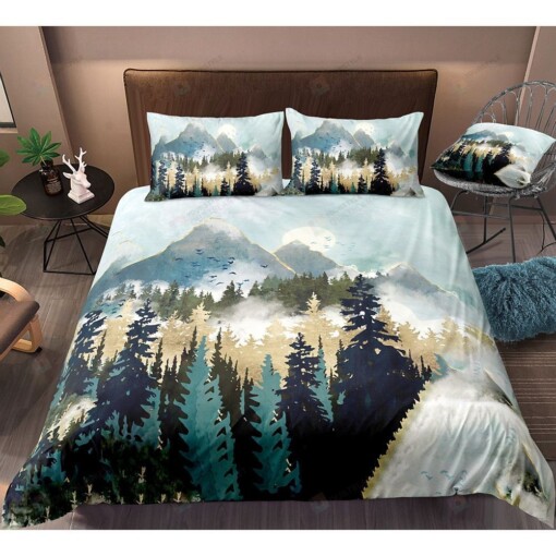 Mountain Landscape Bedding Set Bed Sheets Spread Comforter Duvet Cover Bedding Sets