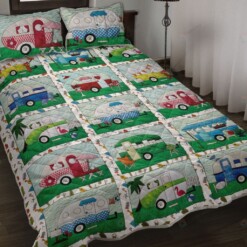 Camping Van Happy Campers Quilt Bedding Set