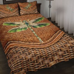 Dragonfly Bamboo Basket Style Quilt Bedding Set