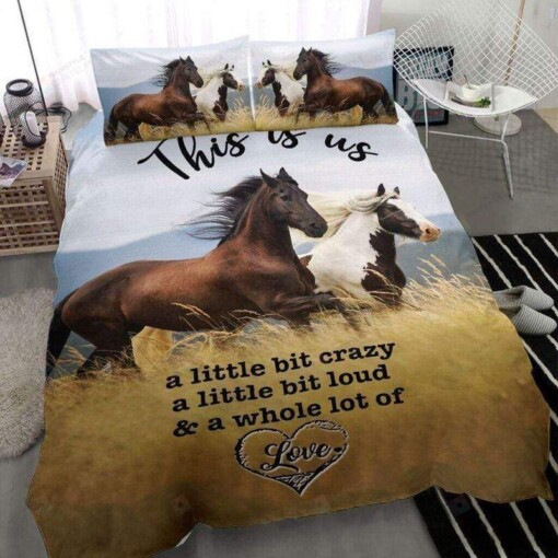 Horses On Field This Is Us Bedding Set Bed Sheet Spread Comforter Duvet Cover Bedding Sets