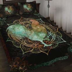 Chicken Mandala Watercolor Quilt Bedding Set