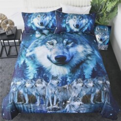 Wolf Bedding Set Wolf Pack (Duvet Cover & Pillow Cases)