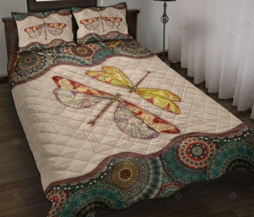 Dragonfly Mandala Quilt Bedding Set