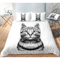 Cat White Bedding Set Bed Sheets Spread Comforter Duvet Cover Bedding Sets