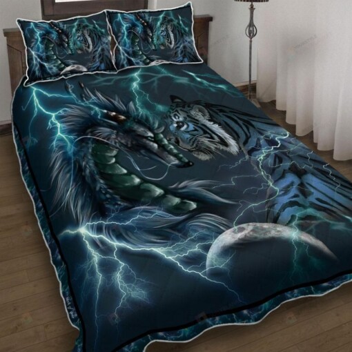 Dragon And Tiger Lover Quilt Bedding Set