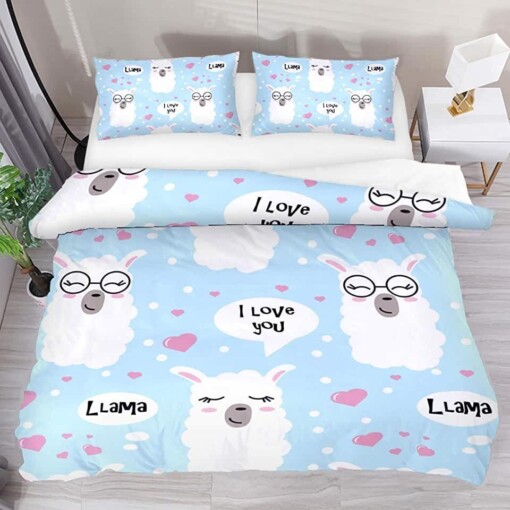 Llama I Love You Bedding Set Bed Sheets Spread Comforter Duvet Cover Bedding Sets