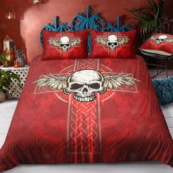 Skull Cotton Bed Sheets Spread Comforter Duvet Cover Bedding Sets