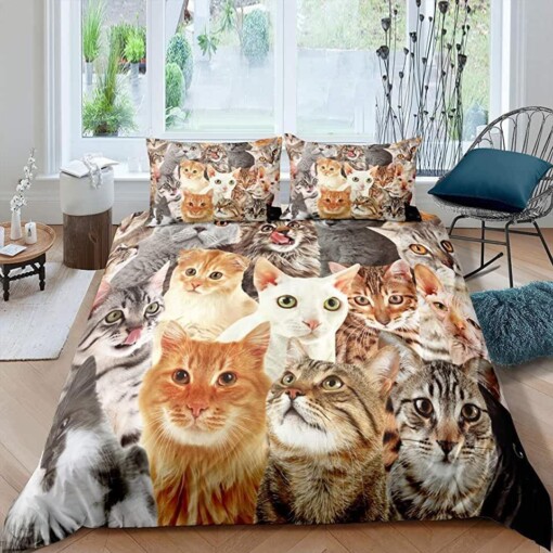Cats Bedding Set Bed Sheets Spread Comforter Duvet Cover Bedding Sets